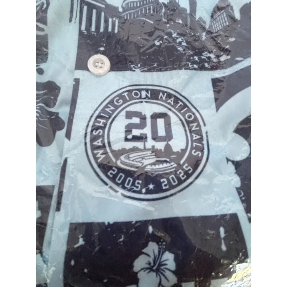 Washington Nationals 20th Anniversary Hawaiian Shirt 2XL Baseball Kona Big Wave - Picture 10 of 11
